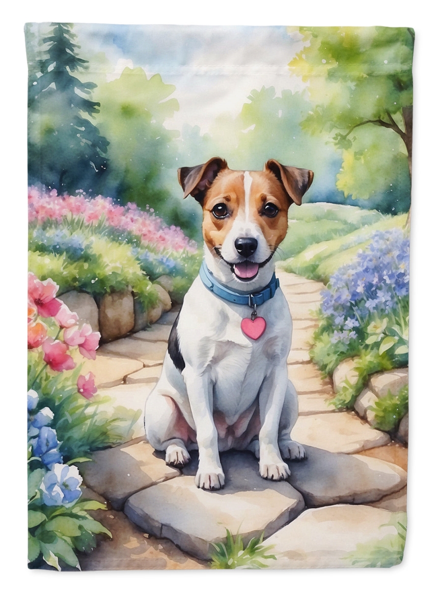 DAC6654GF 15.5 x 11.25 in. Jack Russell Terrier Spring Path Garden Flag