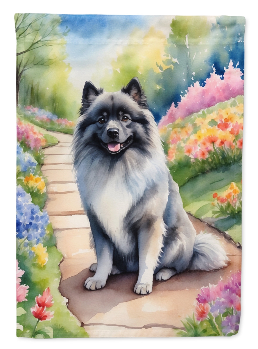 DAC6656GF 15.5 x 11.25 in. Keeshond Spring Path Garden Flag