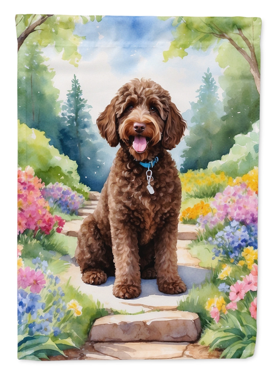 DAC6661GF 15.5 x 11.25 in. Labradoodle Spring Path Garden Flag
