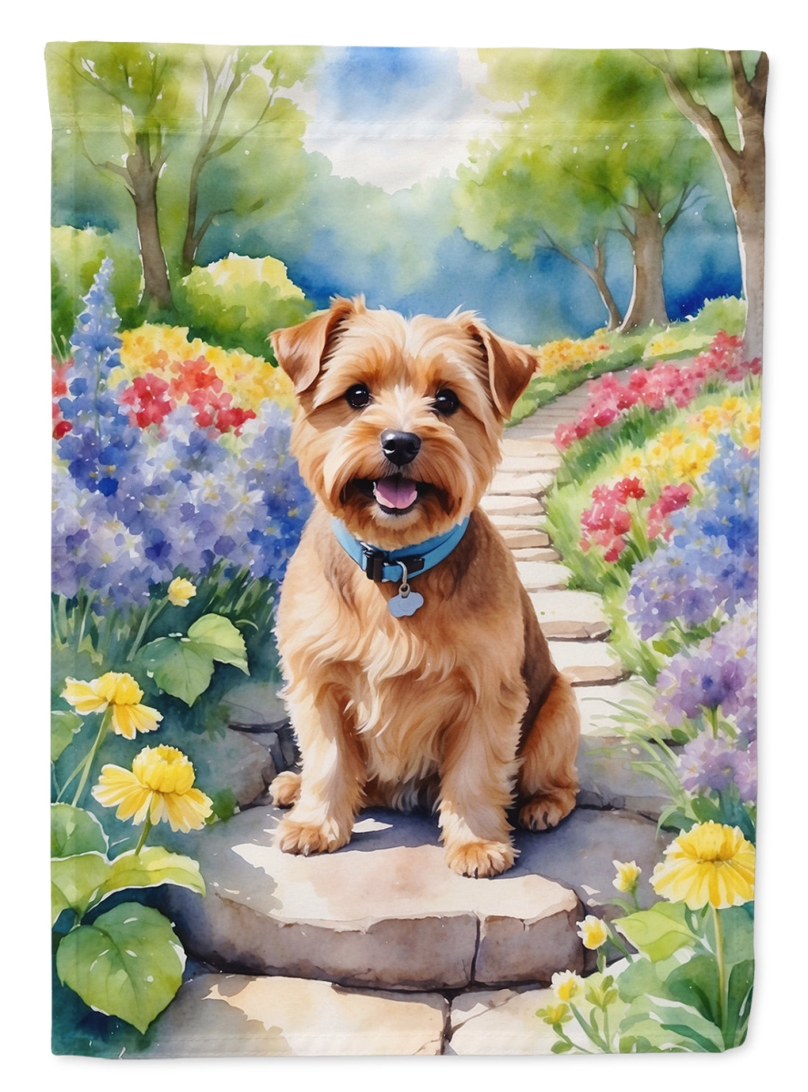 15.5 x 11.25 in. Norfolk Terrier Spring Path Garden Flag