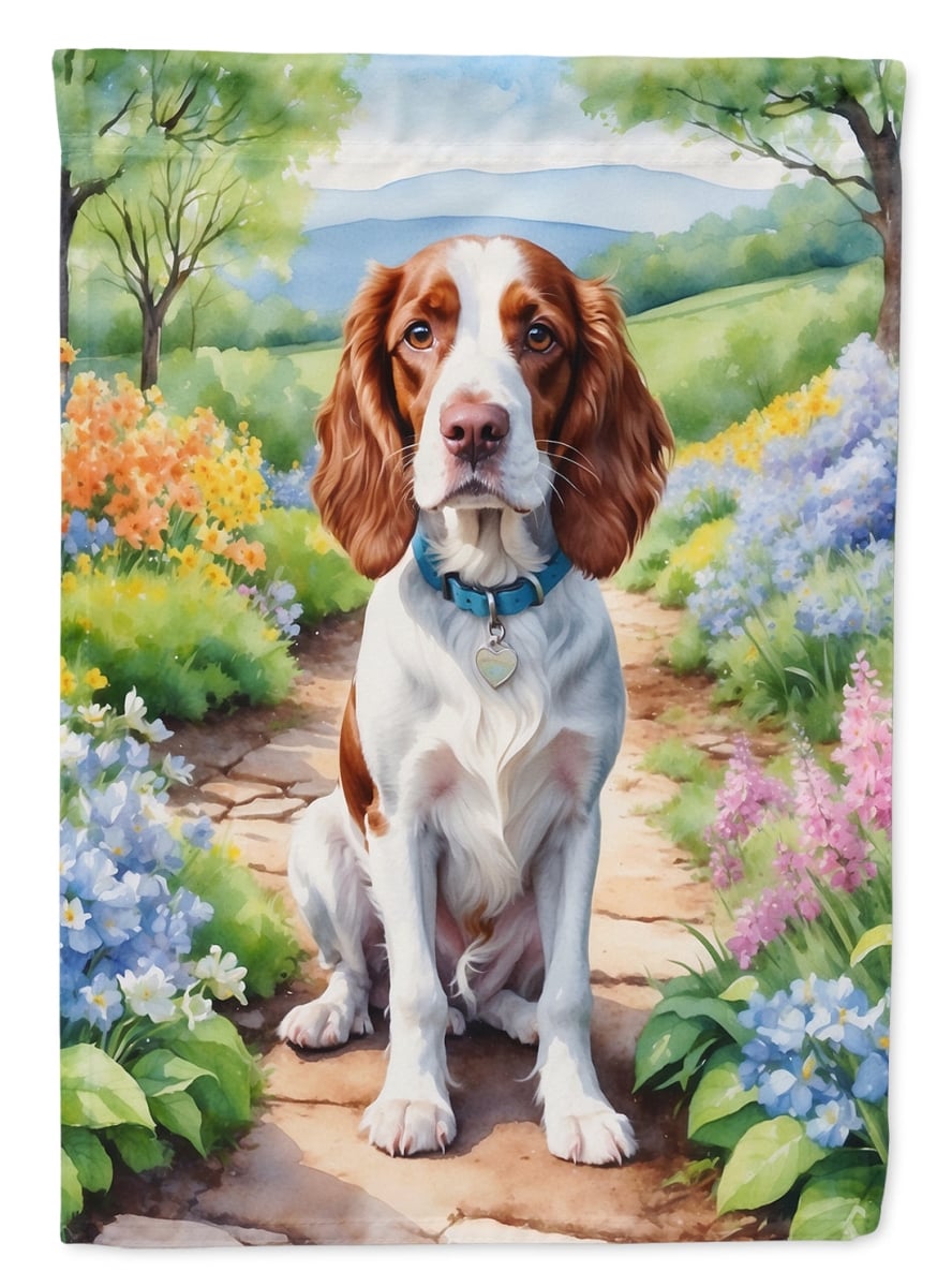 DAC6729CHF 40 x 28 in. Welsh Springer Spaniel Spring Path House Flag