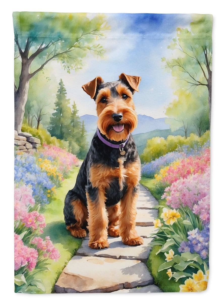 DAC6730CHF 40 x 28 in. Welsh Terrier Spring Path House Flag