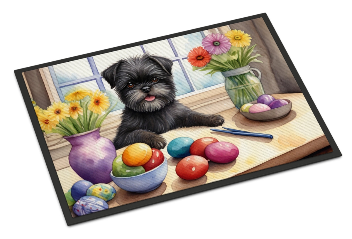 24 x 36 in. Decorating Easter Affenpinscher Doormat