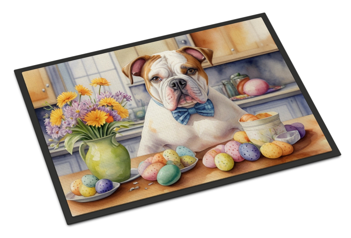 DAC6743JMAT 24 x 36 in. Decorating Easter American Bulldog Doormat