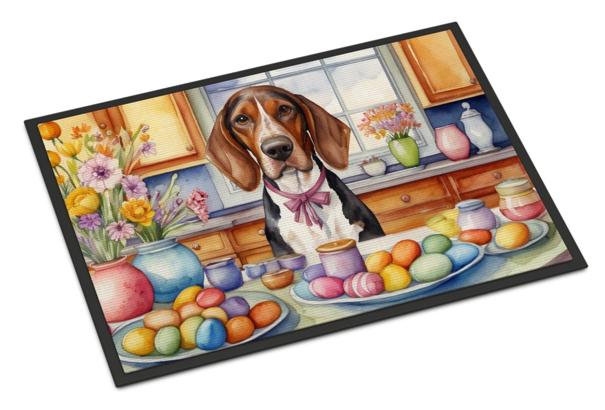 DAC6744JMAT 24 x 36 in. Decorating Easter American English Coonhound Doormat