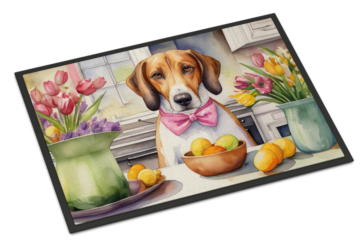 DAC6746JMAT 24 x 36 in. Decorating Easter American Foxhound Doormat