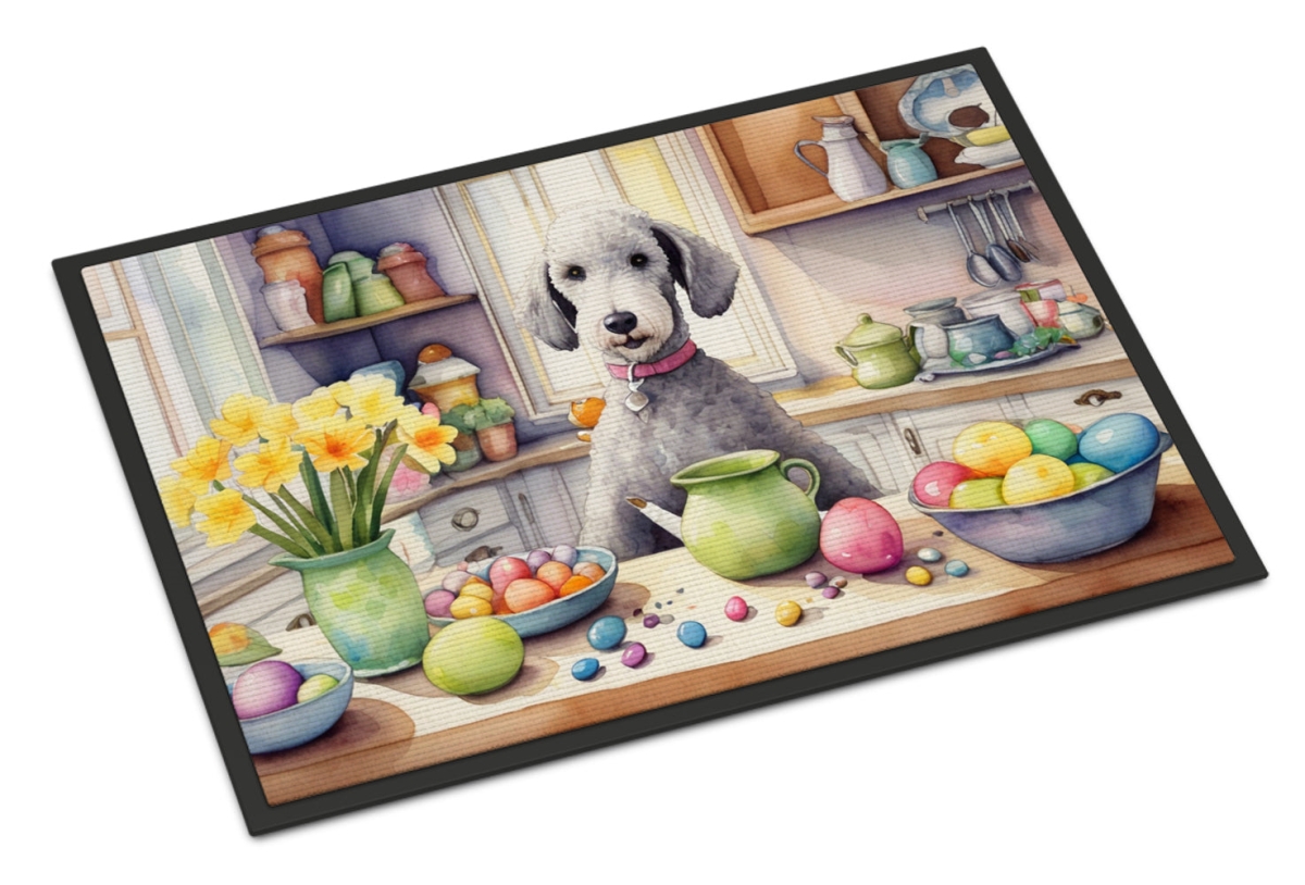 DAC6756JMAT 24 x 36 in. Decorating Easter Bedlington Terrier Doormat