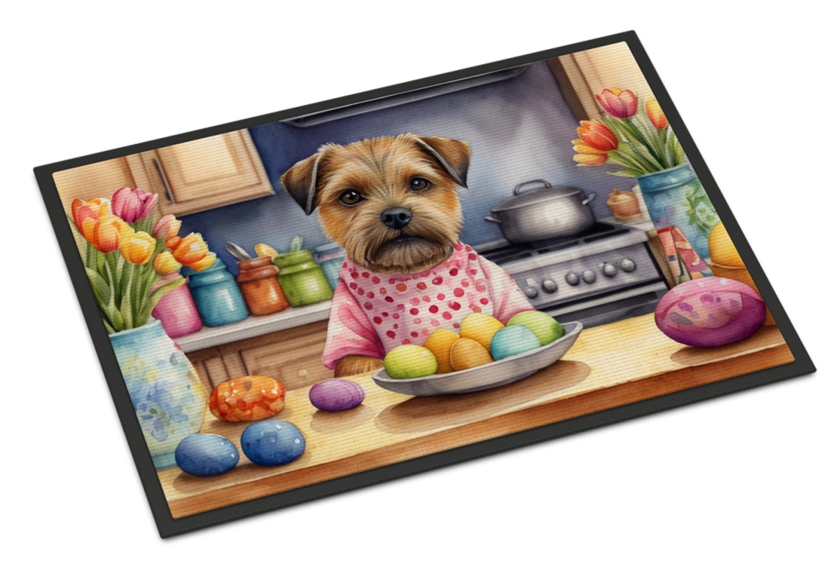 DAC6768JMAT 24 x 36 in. Decorating Easter Border Terrier Doormat