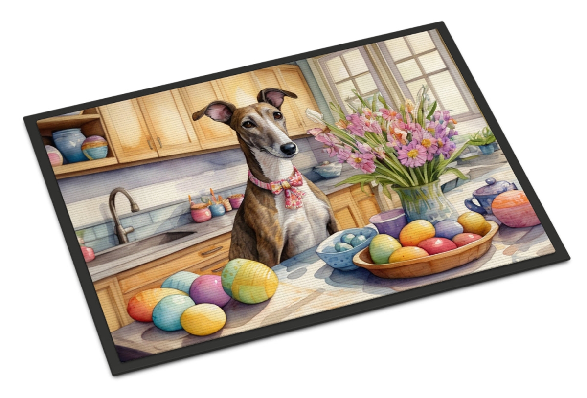 DAC6831MAT 18 x 27 in. Decorating Easter Greyhound Doormat