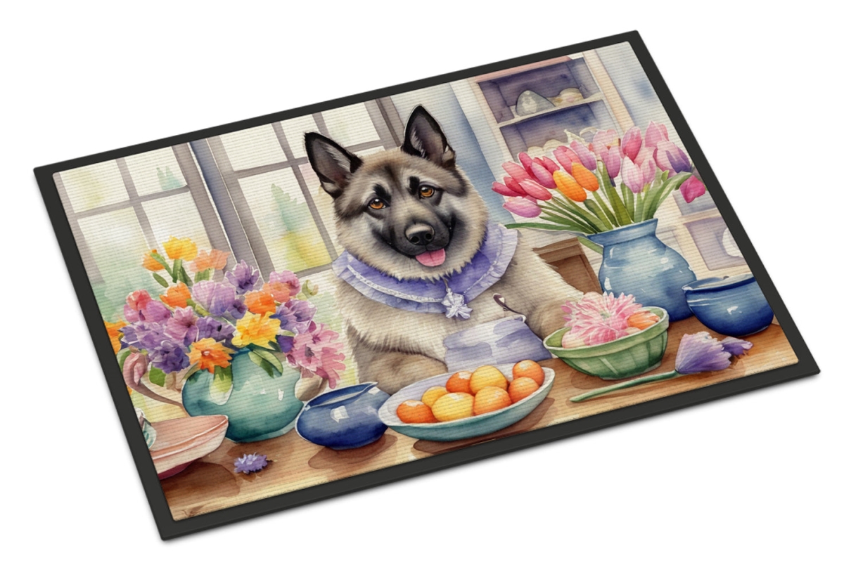 18 x 27 in. Decorating Easter Norwegian Elkhound Doormat