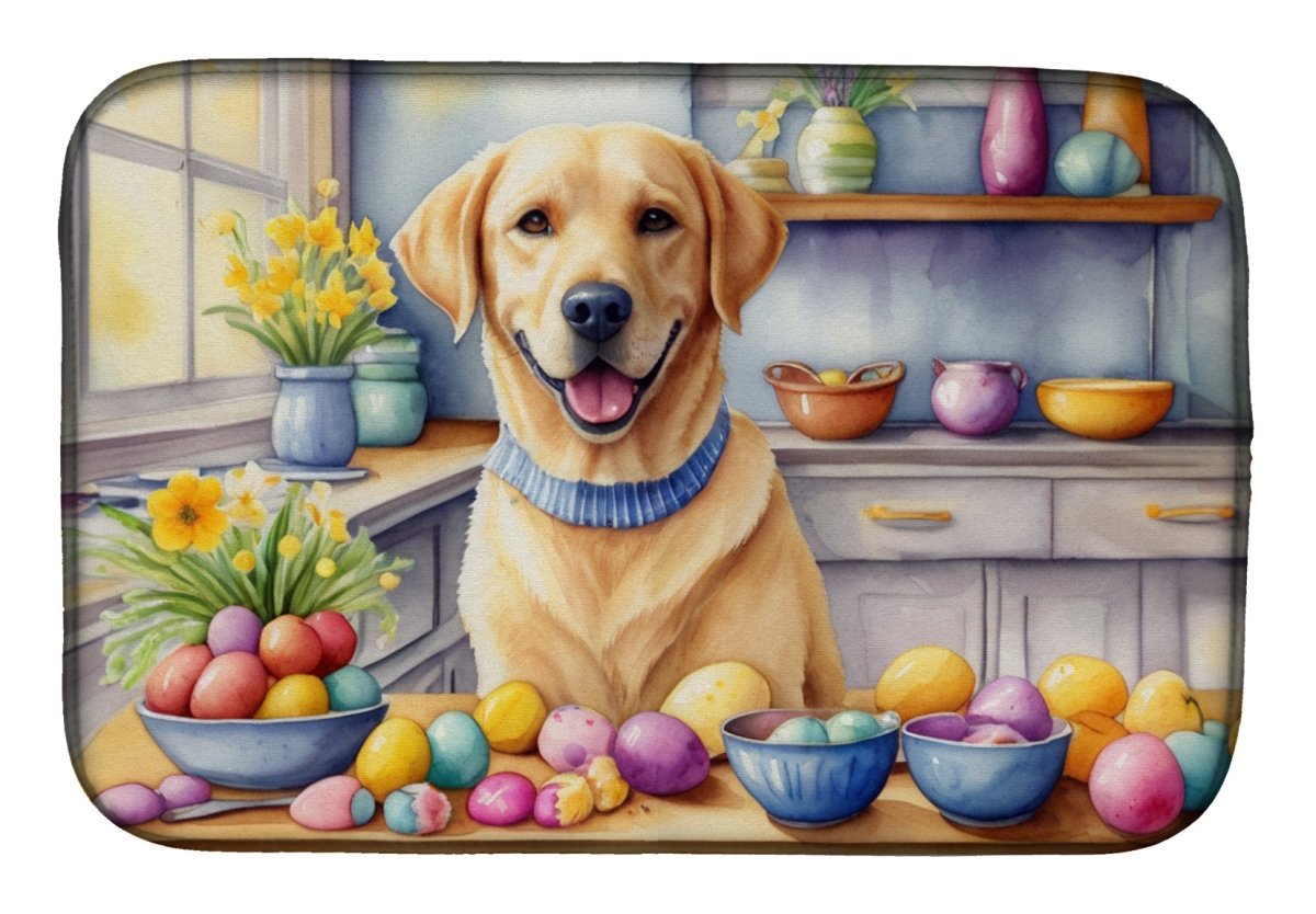 Picture of Carolines Treasures DAC6847DDM 21 x 14 in. Decorating Easter Yellow Labrador Retriever Dish Drying Mat