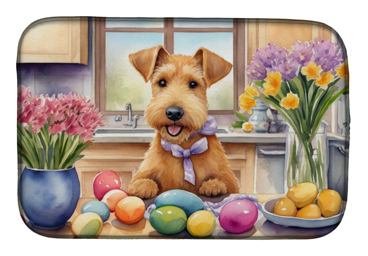 Picture of Carolines Treasures DAC6848DDM 21 x 14 in. Decorating Easter Lakeland Terrier Dish Drying Mat