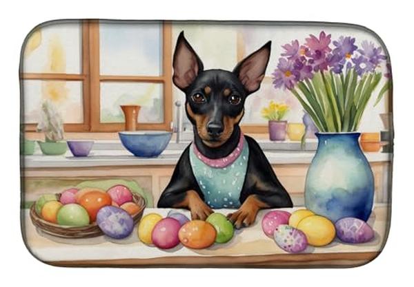 Picture of Carolines Treasures DAC6853DDM 21 x 14 in. Decorating Easter Manchester Terrier Dish Drying Mat