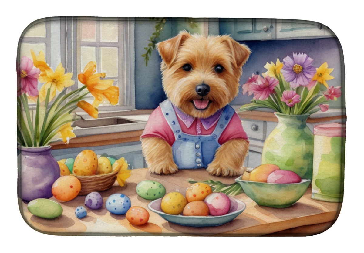 Picture of Carolines Treasures DAC6858DDM 21 x 14 in. Decorating Easter Norfolk Terrier Dish Drying Mat