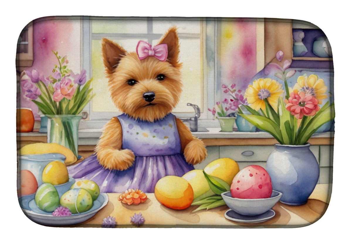 Picture of Carolines Treasures DAC6861DDM 21 x 14 in. Decorating Easter Norwich Terrier Dish Drying Mat