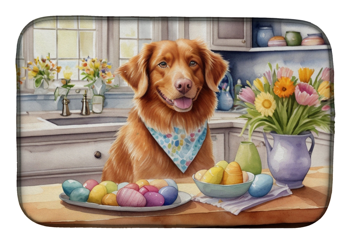 Picture of Carolines Treasures DAC6862DDM 21 x 14 in. Decorating Easter Nova Scotia Duck Tolling Retriever Dish Drying Mat