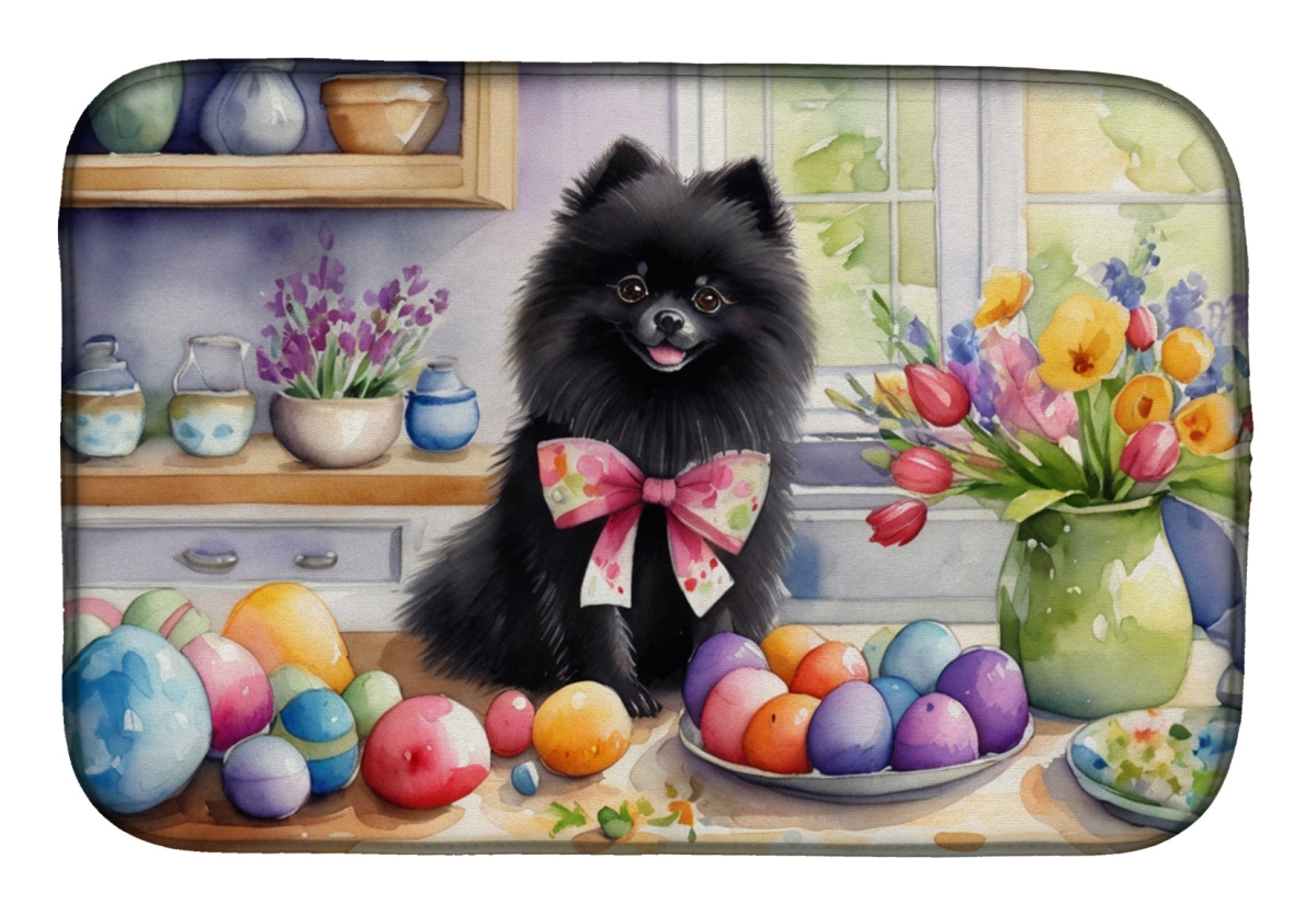 Picture of Carolines Treasures DAC6873DDM 21 x 14 in. Decorating Easter Pomeranian Dish Drying Mat