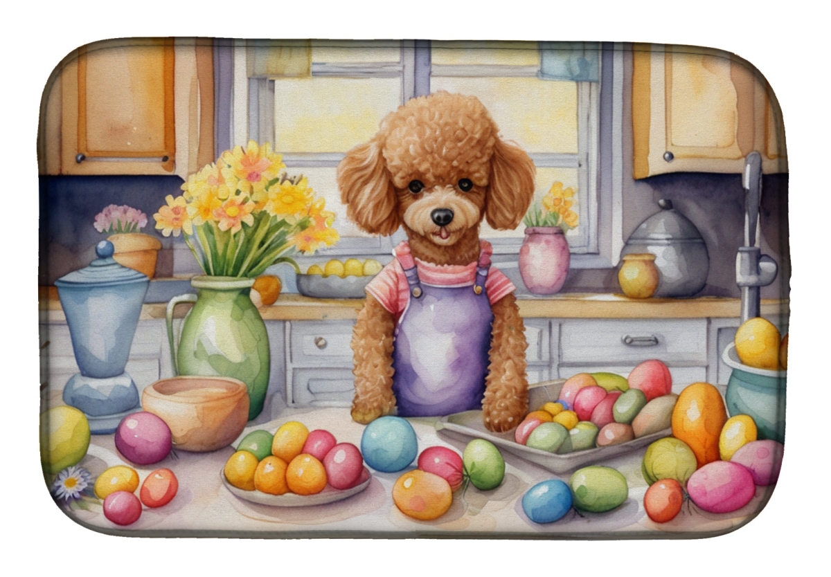 Picture of Carolines Treasures DAC6879DDM 21 x 14 in. Decorating Easter Poodle Dish Drying Mat