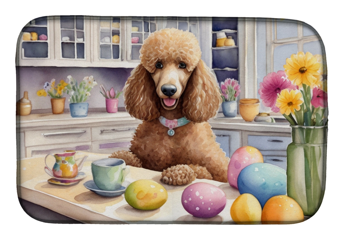 Picture of Carolines Treasures DAC6880DDM 21 x 14 in. Decorating Easter Poodle Dish Drying Mat