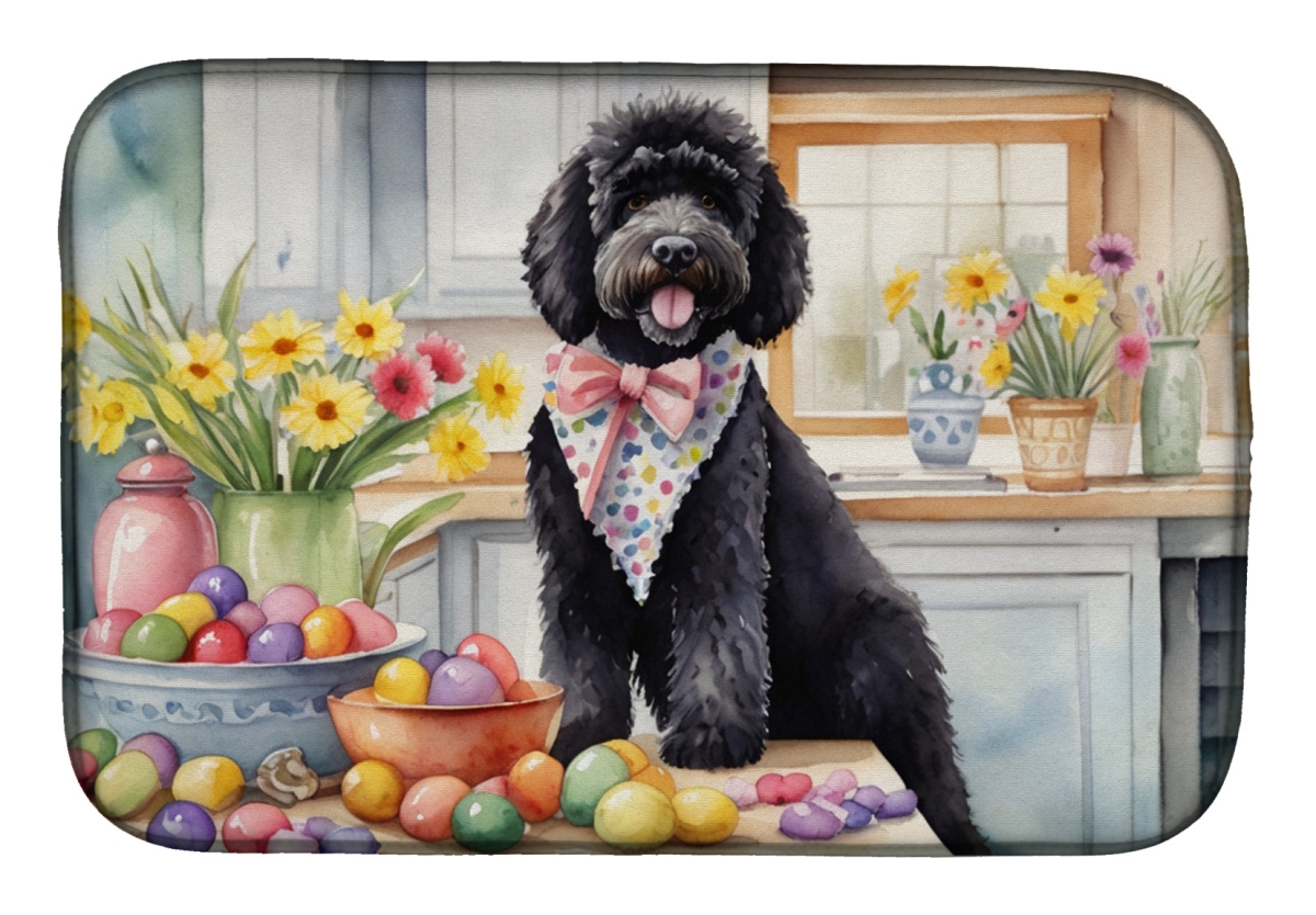 Picture of Carolines Treasures DAC6881DDM 21 x 14 in. Decorating Easter Portuguese Water Dog Dish Drying Mat