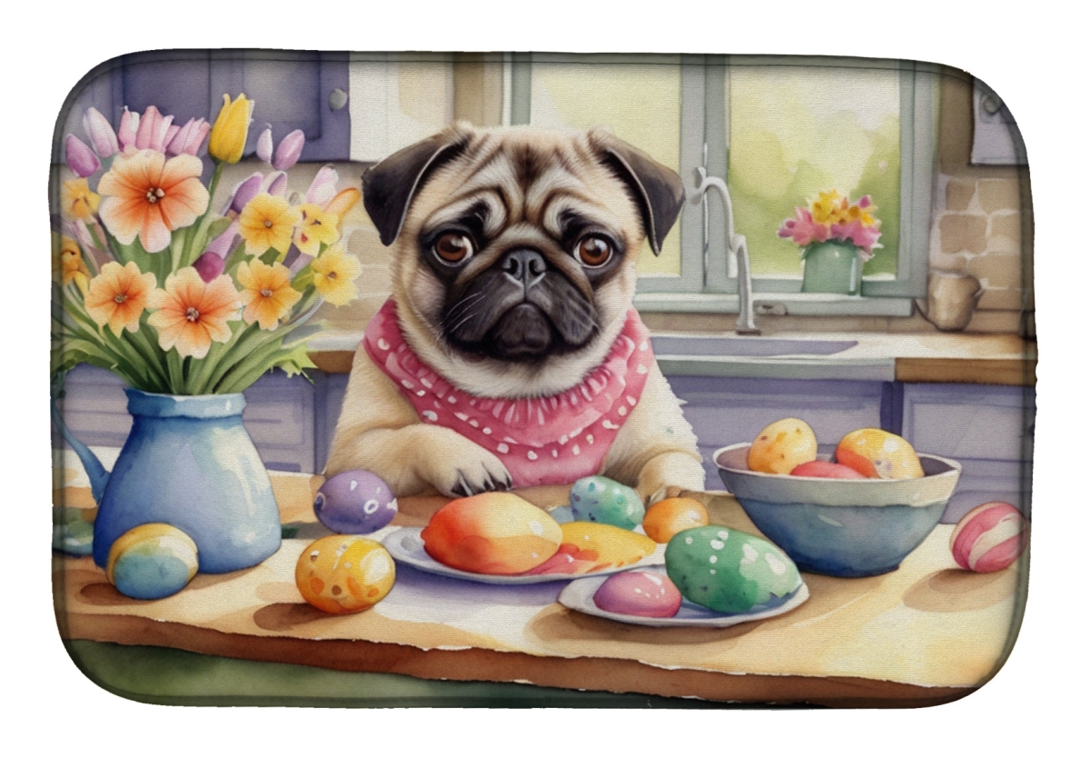 Picture of Carolines Treasures DAC6882DDM 21 x 14 in. Decorating Easter Pug Dish Drying Mat