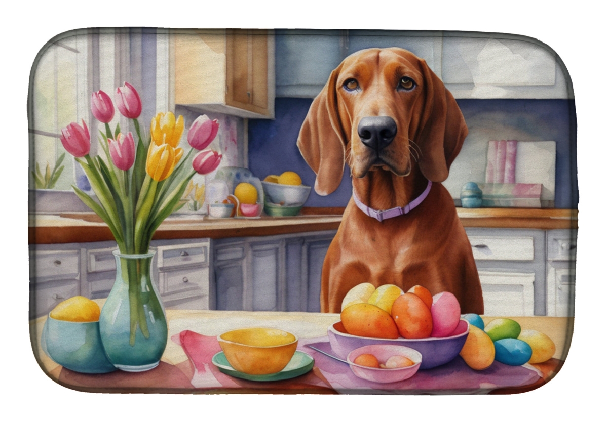 Picture of Carolines Treasures DAC6885DDM 21 x 14 in. Decorating Easter Redbone Coonhound Dish Drying Mat