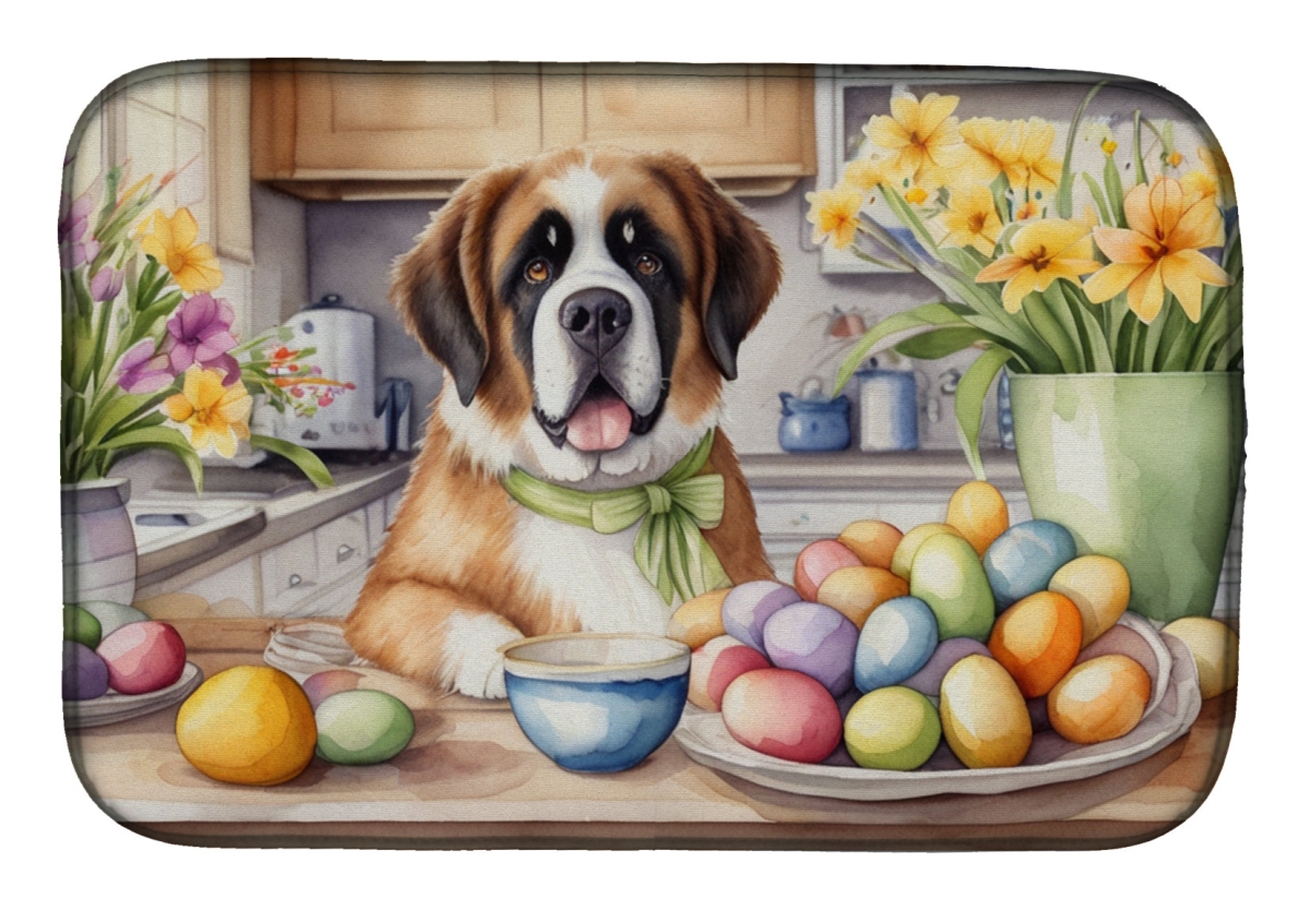 Picture of Carolines Treasures DAC6888DDM 21 x 14 in. Decorating Easter Saint Bernard Dish Drying Mat