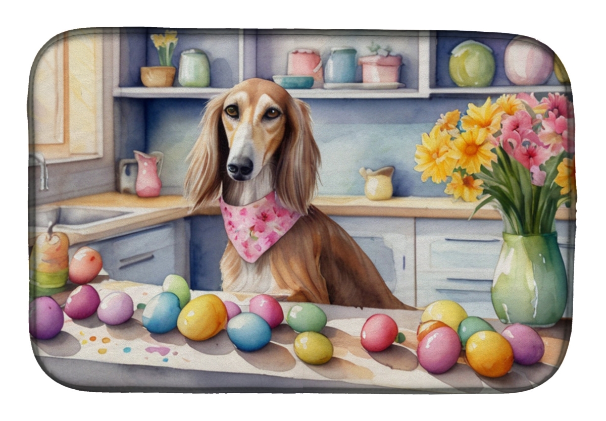 Picture of Carolines Treasures DAC6889DDM 21 x 14 in. Decorating Easter Saluki Dish Drying Mat