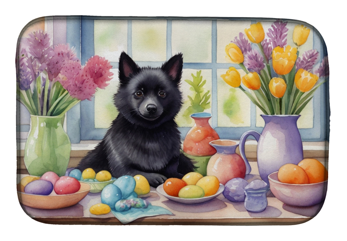 Picture of Carolines Treasures DAC6891DDM 21 x 14 in. Decorating Easter Schipperke Dish Drying Mat