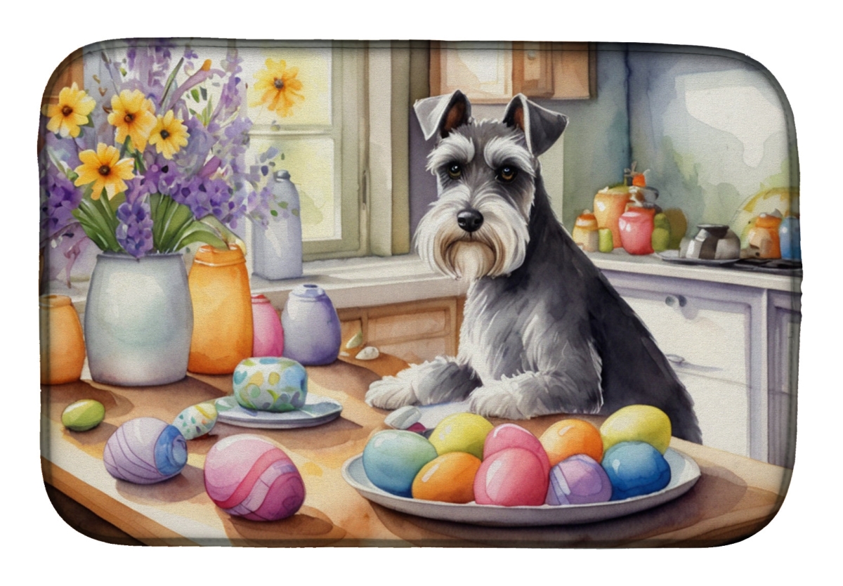 Picture of Carolines Treasures DAC6892DDM 21 x 14 in. Decorating Easter Schnauzer Dish Drying Mat