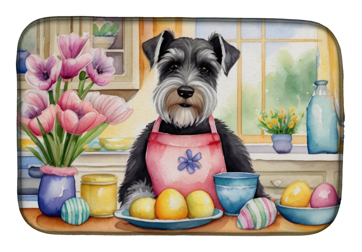Picture of Carolines Treasures DAC6893DDM 21 x 14 in. Decorating Easter Schnauzer Dish Drying Mat