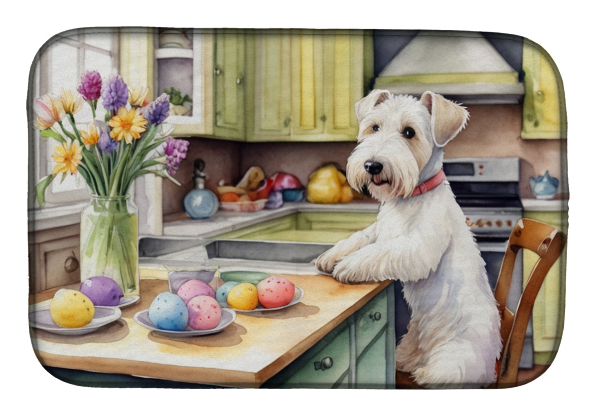 Picture of Carolines Treasures DAC6896DDM 21 x 14 in. Decorating Easter Sealyham Terrier Dish Drying Mat