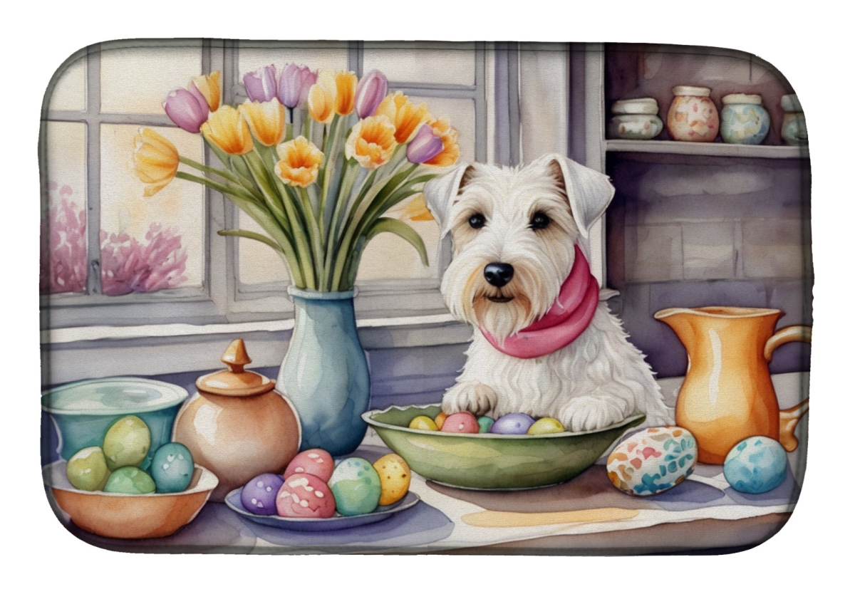 Picture of Carolines Treasures DAC6897DDM 21 x 14 in. Decorating Easter Sealyham Terrier Dish Drying Mat