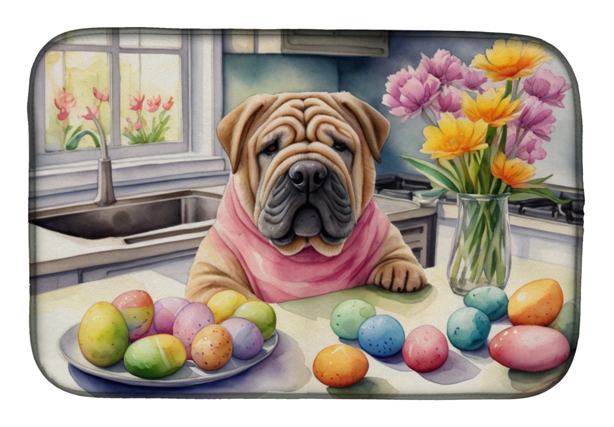 Picture of Carolines Treasures DAC6898DDM 21 x 14 in. Decorating Easter Shar Pei Dish Drying Mat