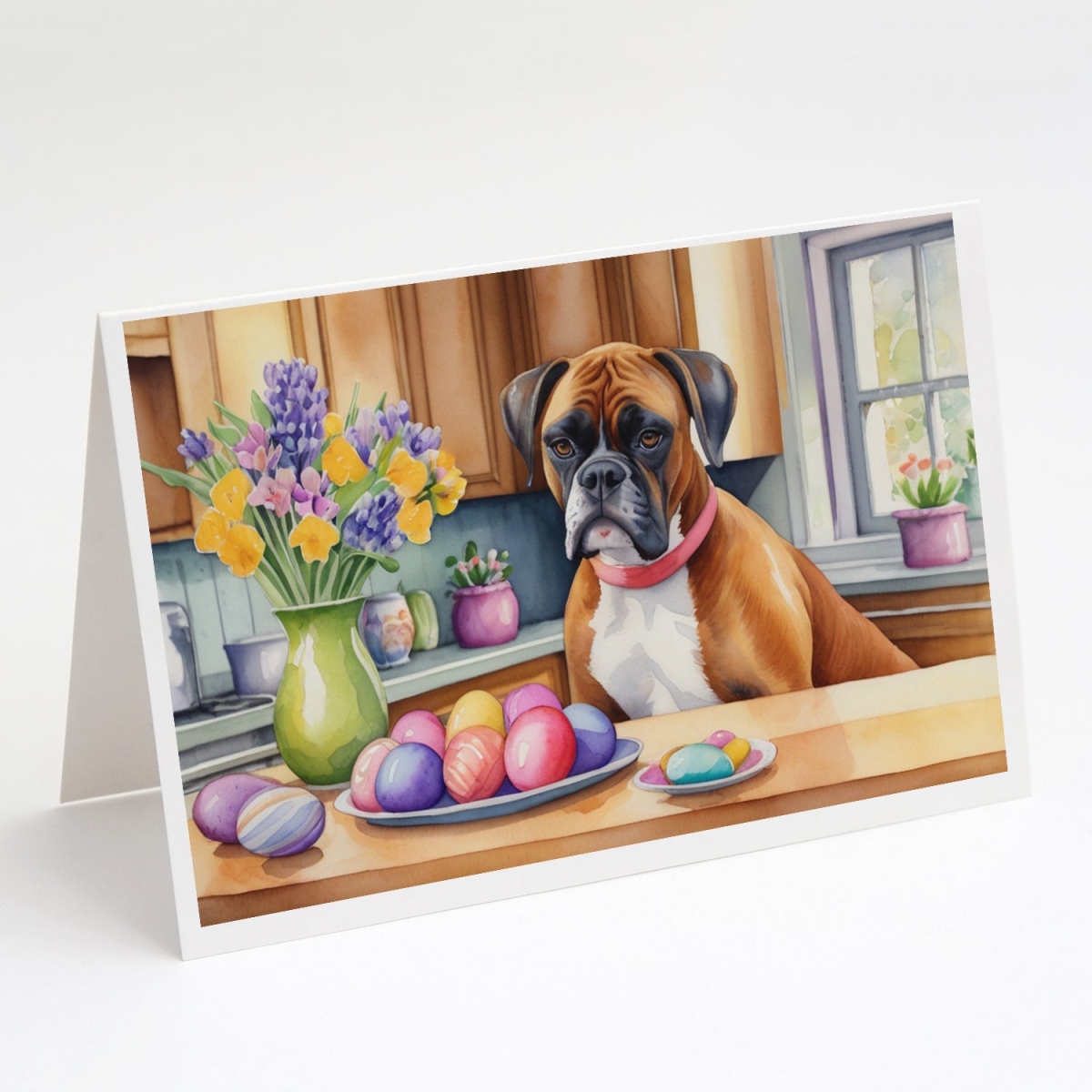 DAC6773GCA7P 5 x 7 in. Decorating Easter Boxer Greeting Cards - Pack of 8