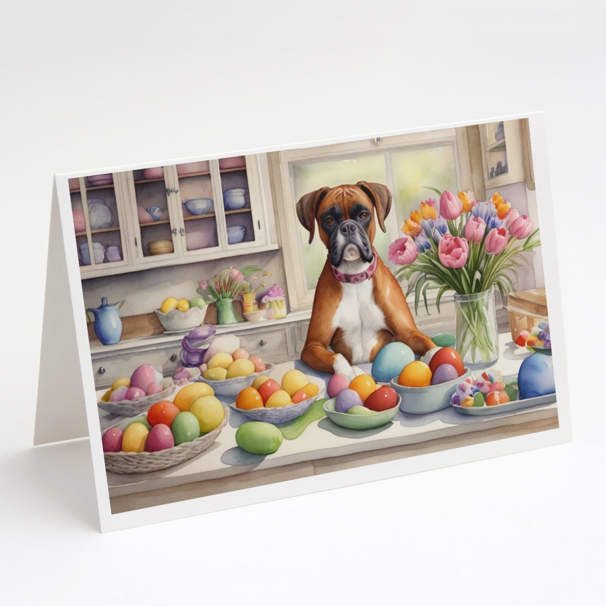 DAC6774GCA7P 5 x 7 in. Decorating Easter Boxer Greeting Cards - Pack of 8