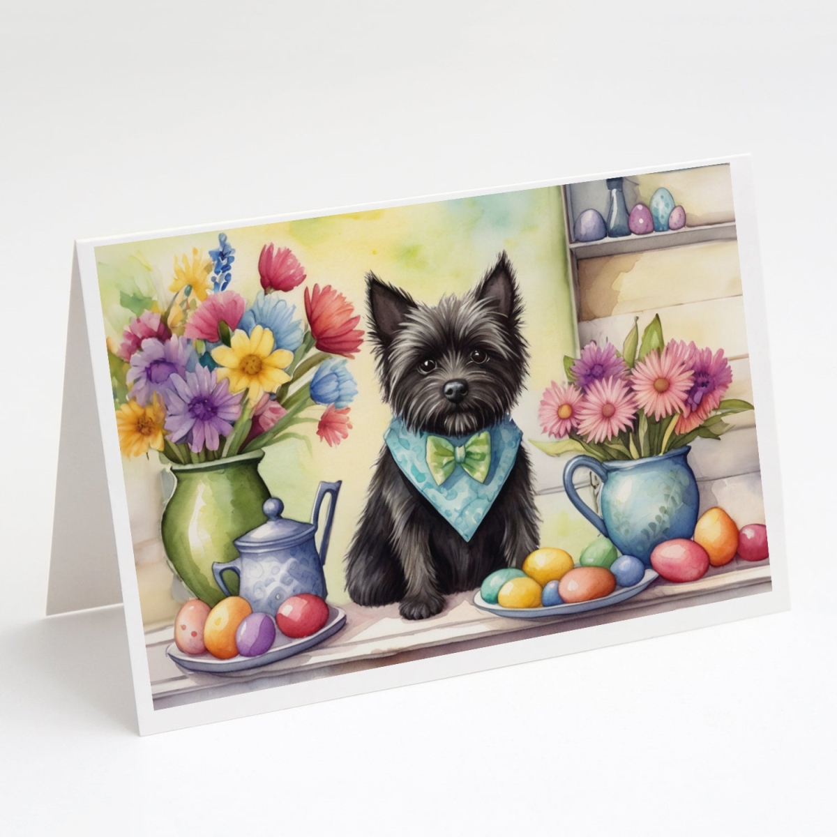 5 x 7 in. Decorating Easter Cairn Terrier Greeting Cards - Pack of 8