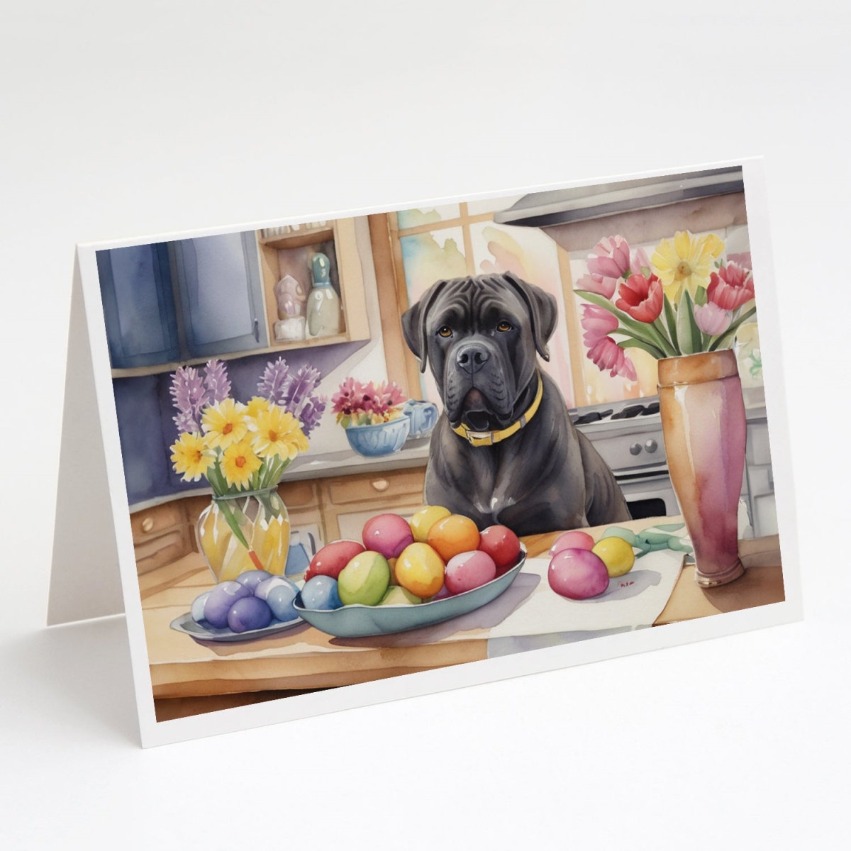 DAC6782GCA7P 5 x 7 in. Decorating Easter Cane Corso Greeting Cards - Pack of 8