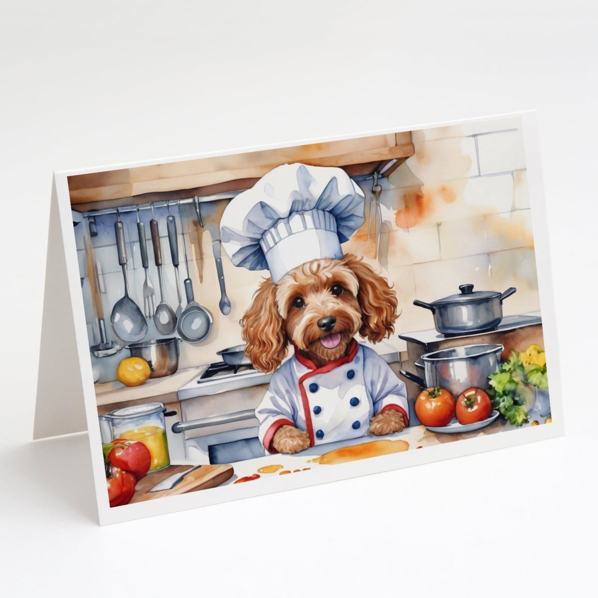 5 x 7 in. Cockapoo The Chef Greeting Cards - Pack of 8