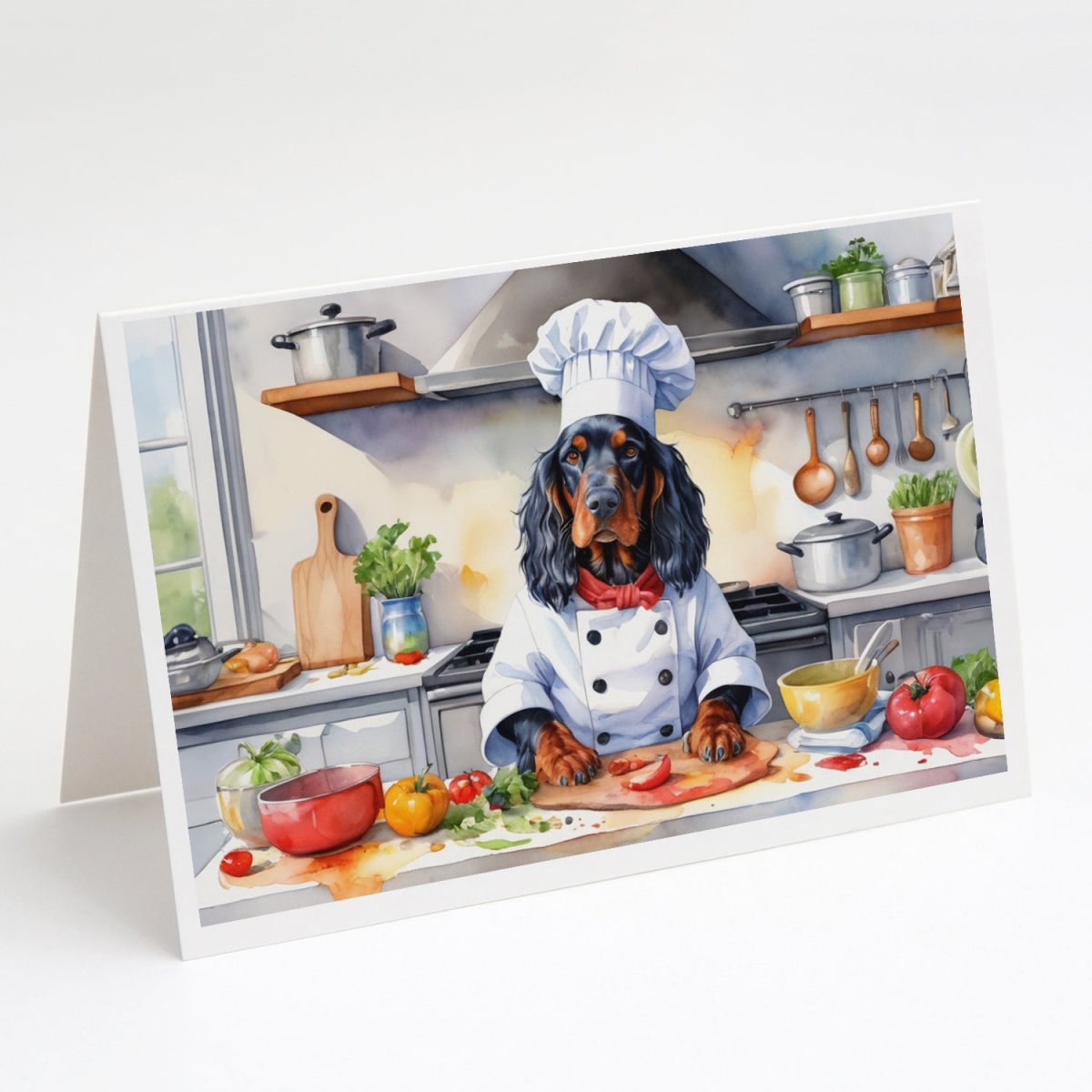 5 x 7 in. Gordon Setter The Chef Greeting Cards - Pack of 8