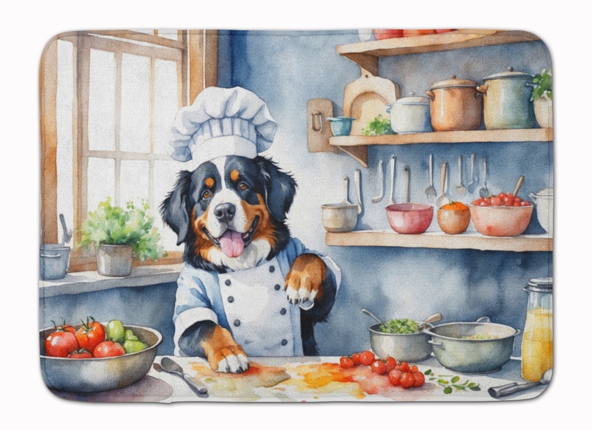 19 x 27 in. Bernese Mountain Dog The Chef Memory Foam Kitchen Mat