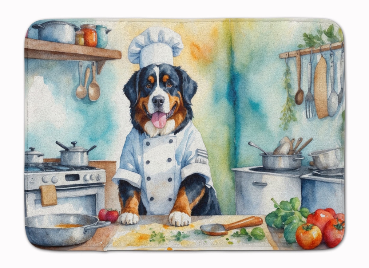 19 x 27 in. Bernese Mountain Dog The Chef Memory Foam Kitchen Mat