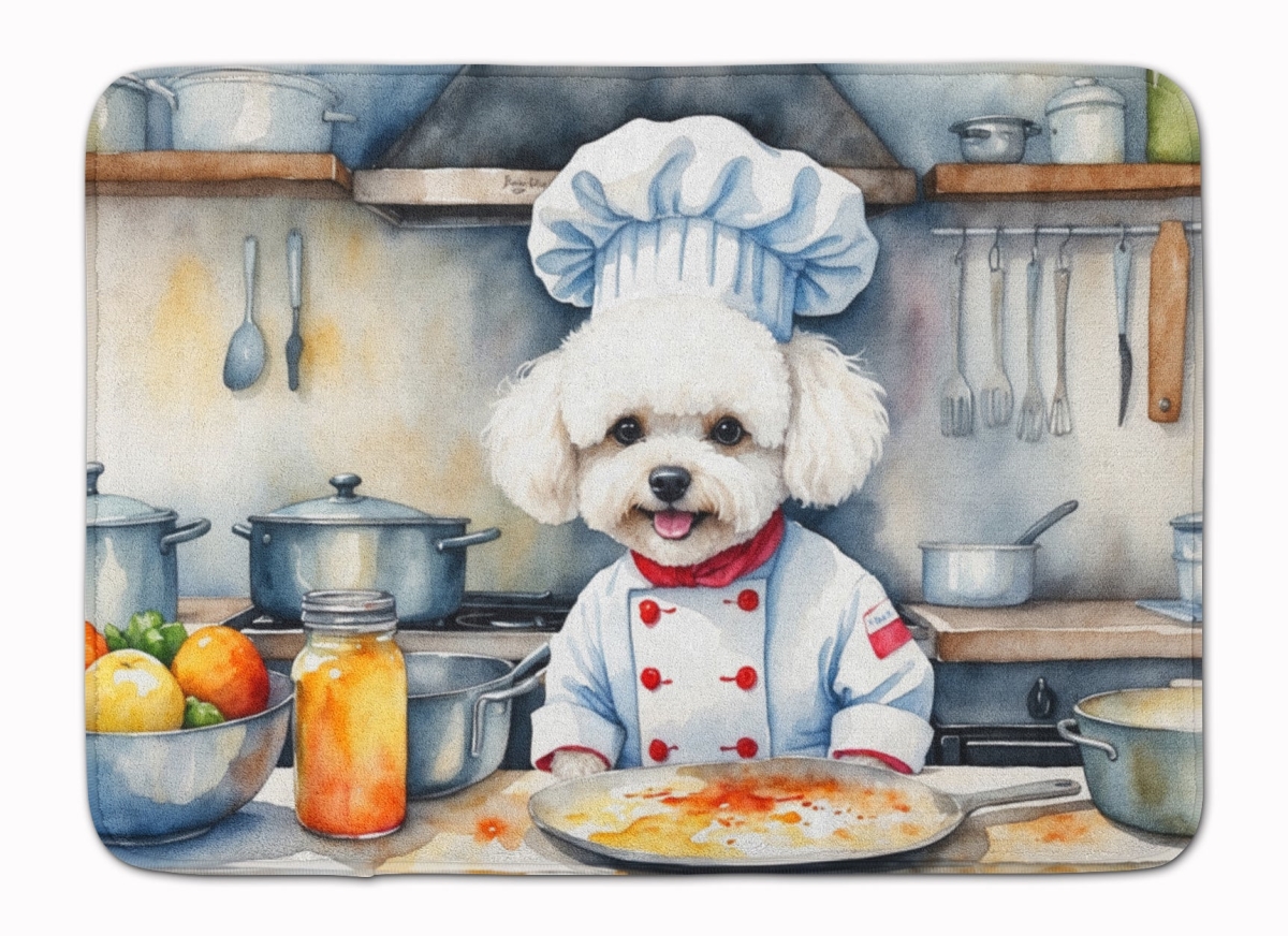 DAC6208RUG 19 x 27 in. Bichon Frise The Chef Memory Foam Kitchen Mat