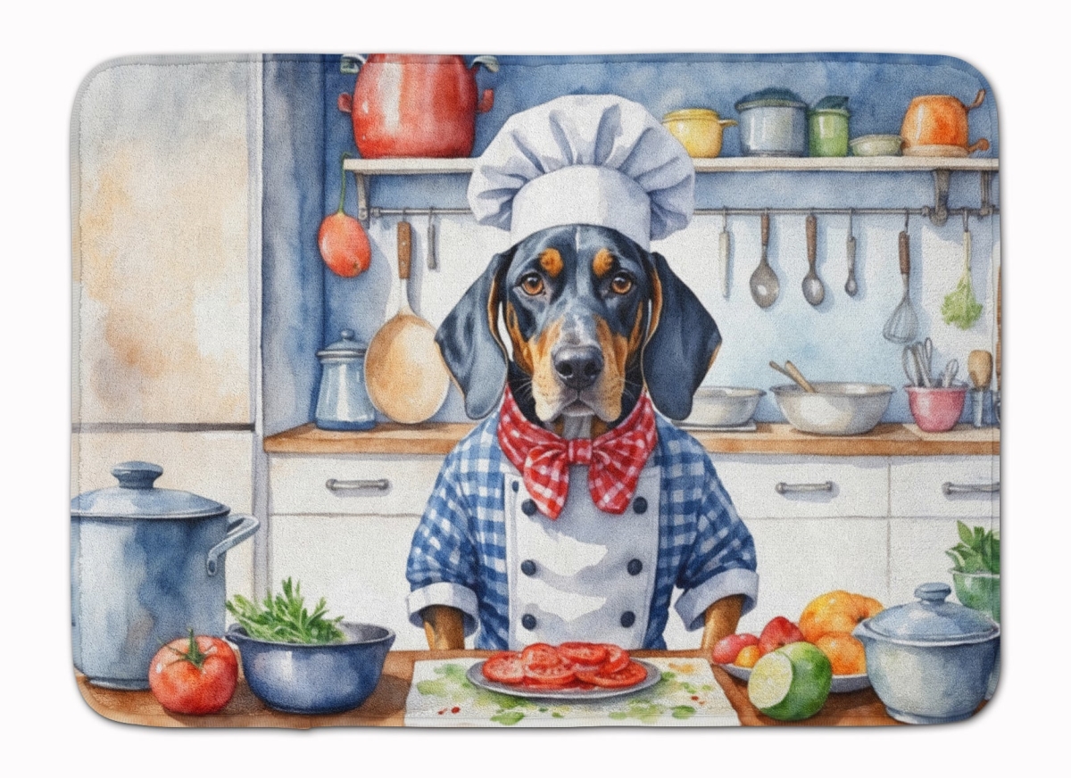 DAC6211RUG 19 x 27 in. Bluetick Coonhound The Chef Memory Foam Kitchen Mat