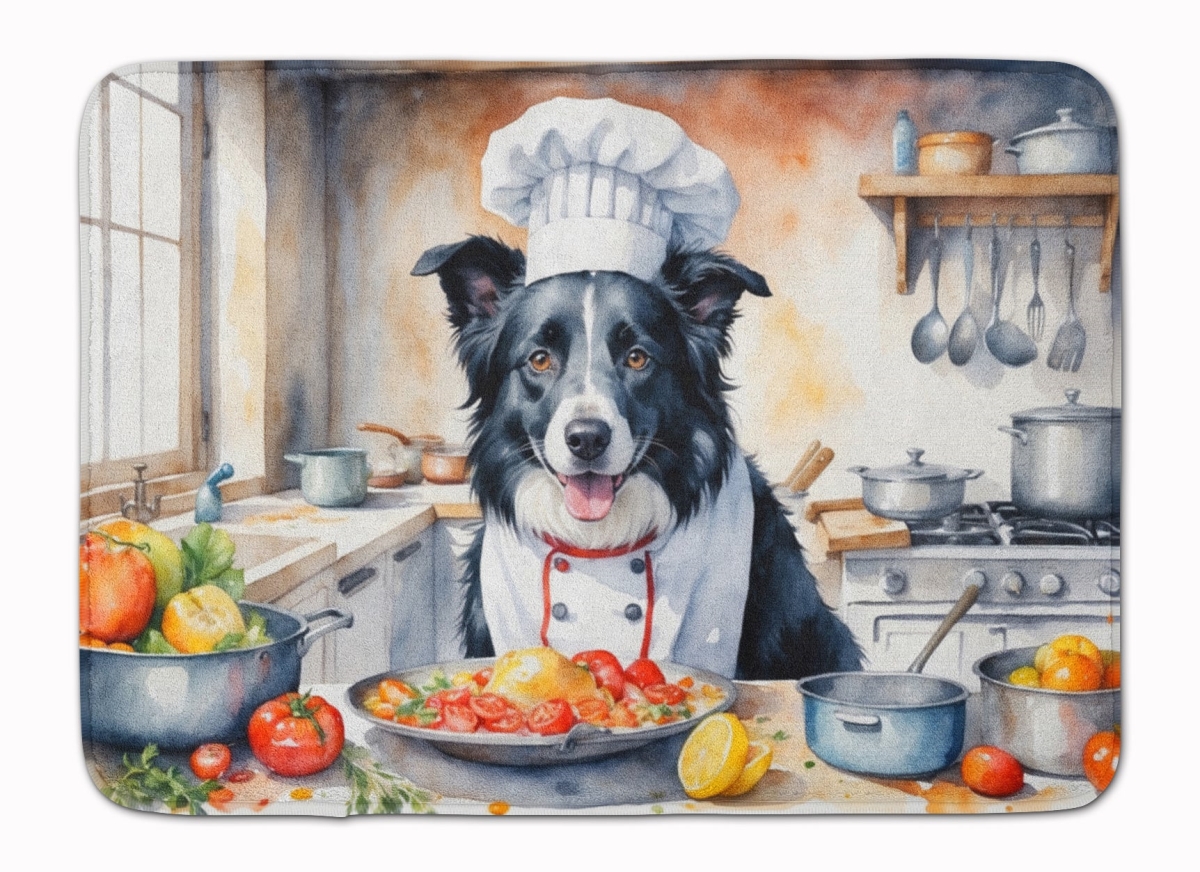 19 x 27 in. Border Collie The Chef Memory Foam Kitchen Mat