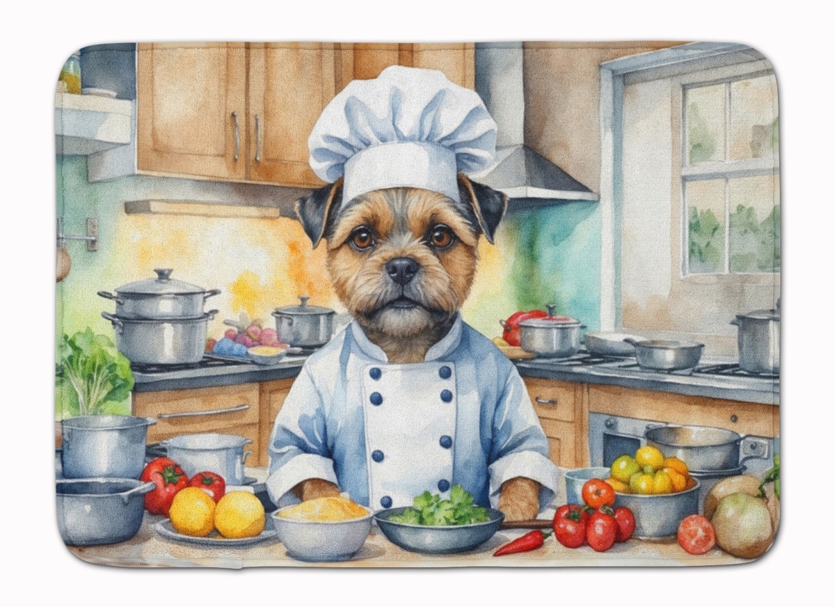 19 x 27 in. Border Terrier The Chef Memory Foam Kitchen Mat