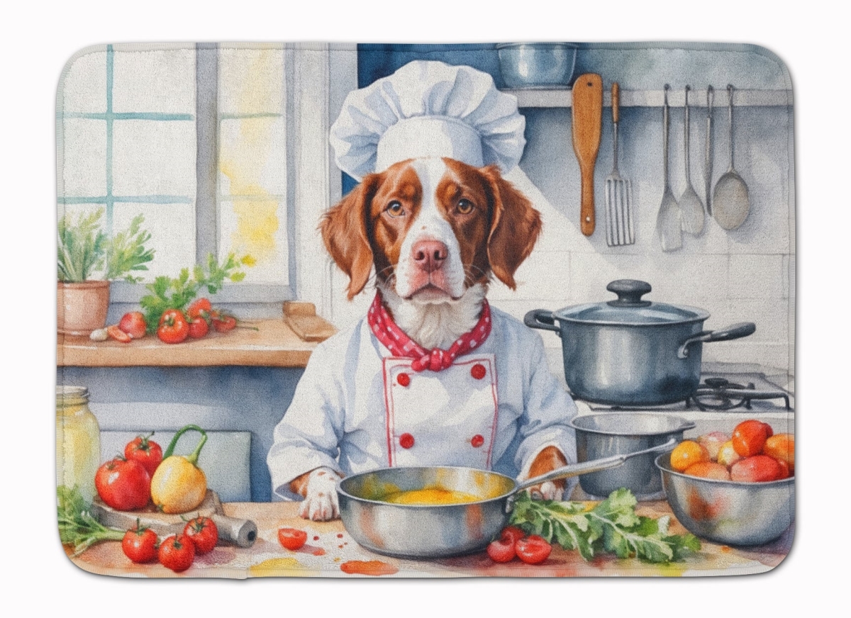 19 x 27 in. Brittany Spaniel The Chef Memory Foam Kitchen Mat