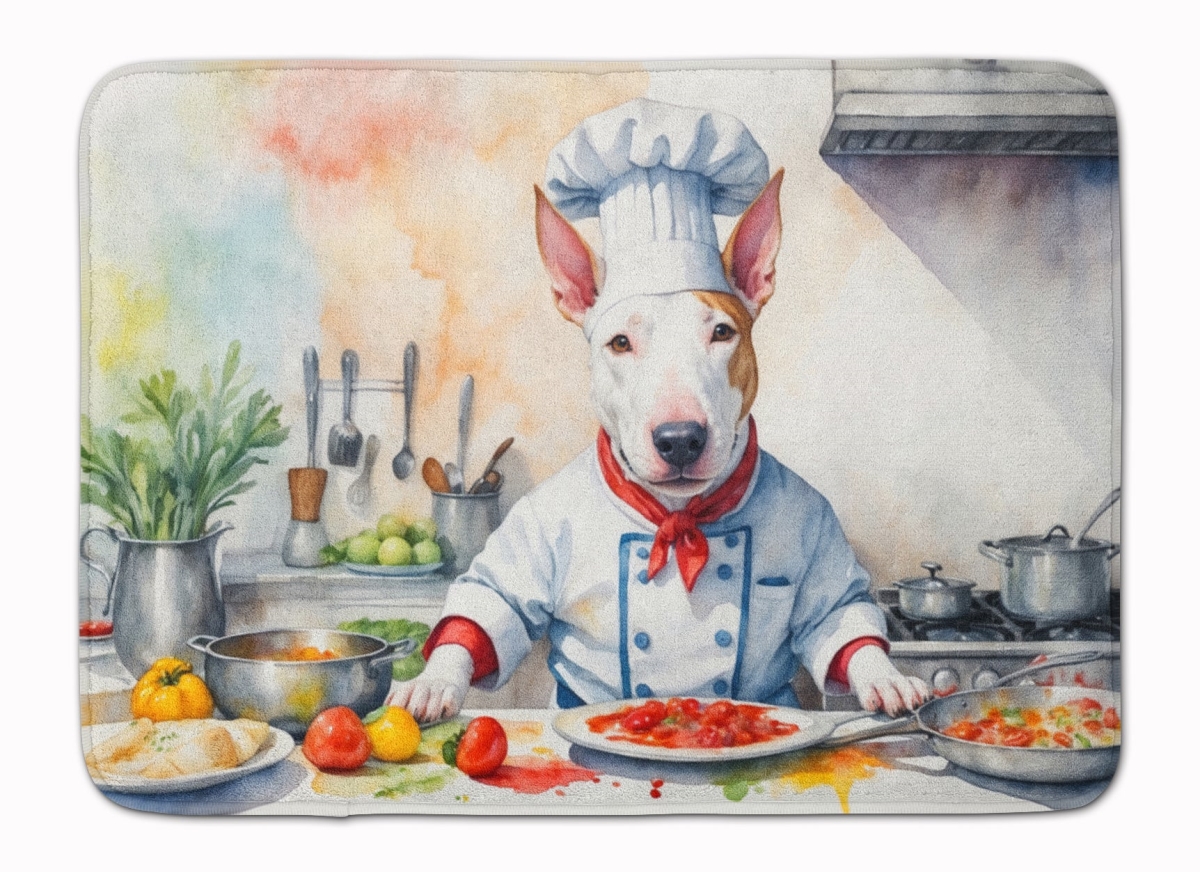 DAC6223RUG 19 x 27 in. Bull Terrier The Chef Memory Foam Kitchen Mat
