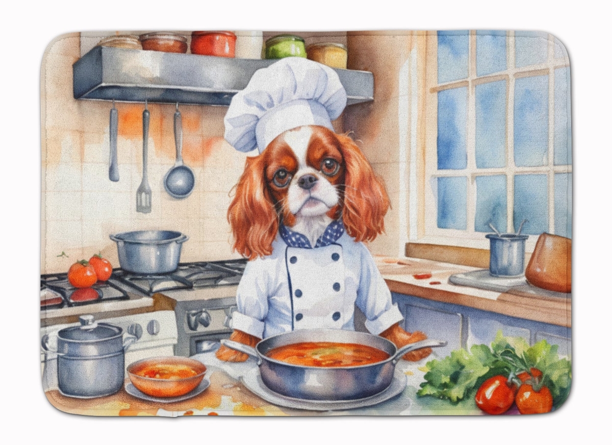 19 x 27 in. Cavalier Spaniel The Chef Memory Foam Kitchen Mat