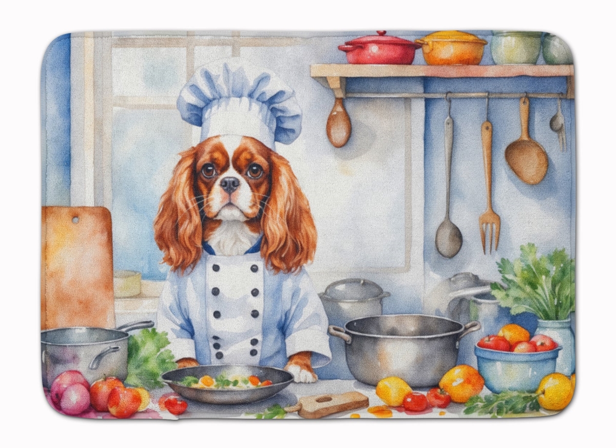 19 x 27 in. Cavalier Spaniel The Chef Memory Foam Kitchen Mat